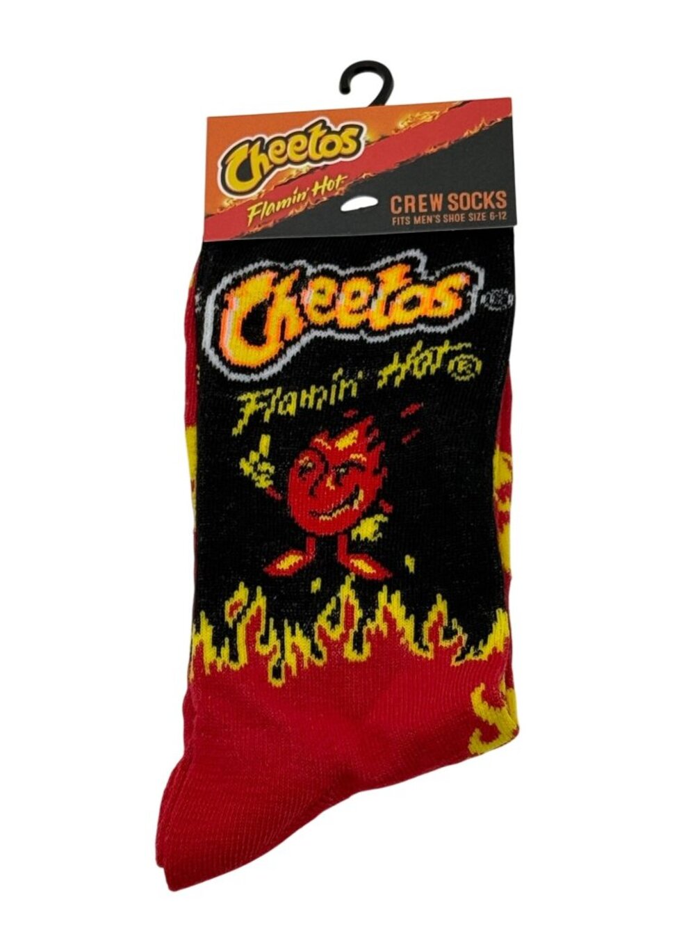 Cheetos Flamin Hot Crew Socks Mens 6-12 Chester Cheetah